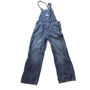 WallFlower Womens Medium Wash Denim Wide Leg Overalls Size Medium Blue WFN13342M